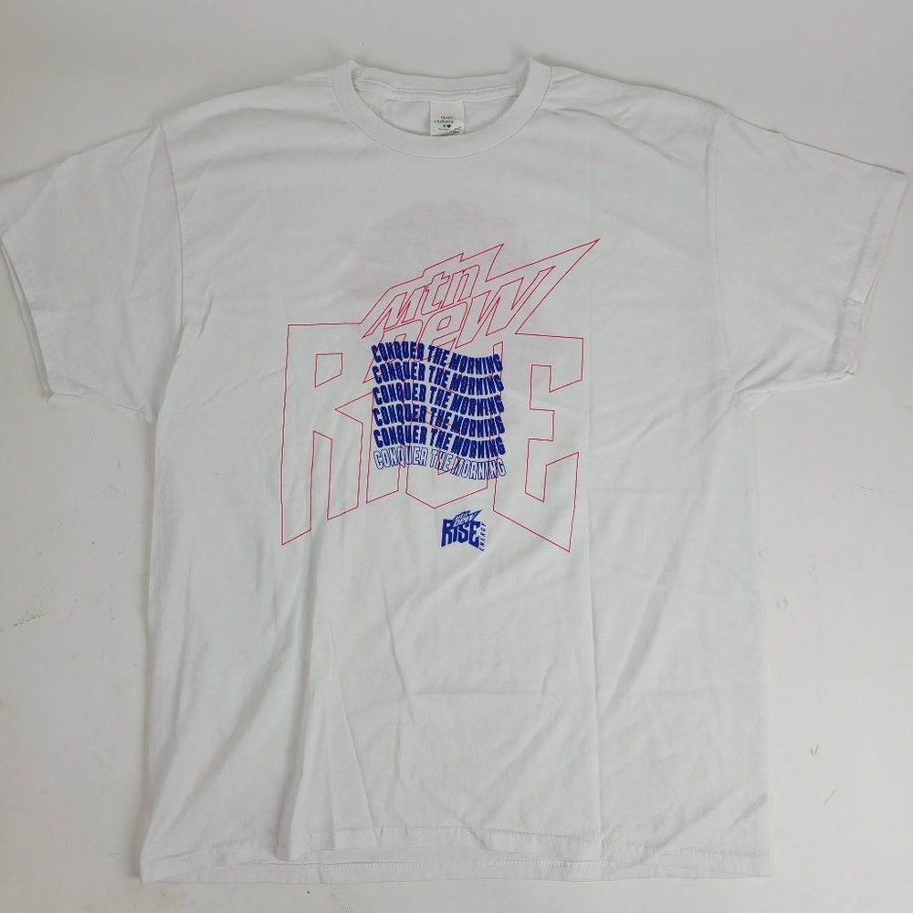 MOUNTAIN DEW Rise Energy Men's Graphic T-Shirt Large L White